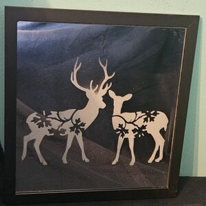 Framed Deer Silhouette Mirror